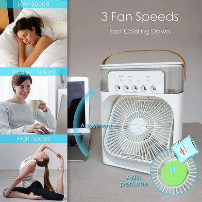 Personal AC Fan - Portable Air Cooler Fan with 7-Color Light