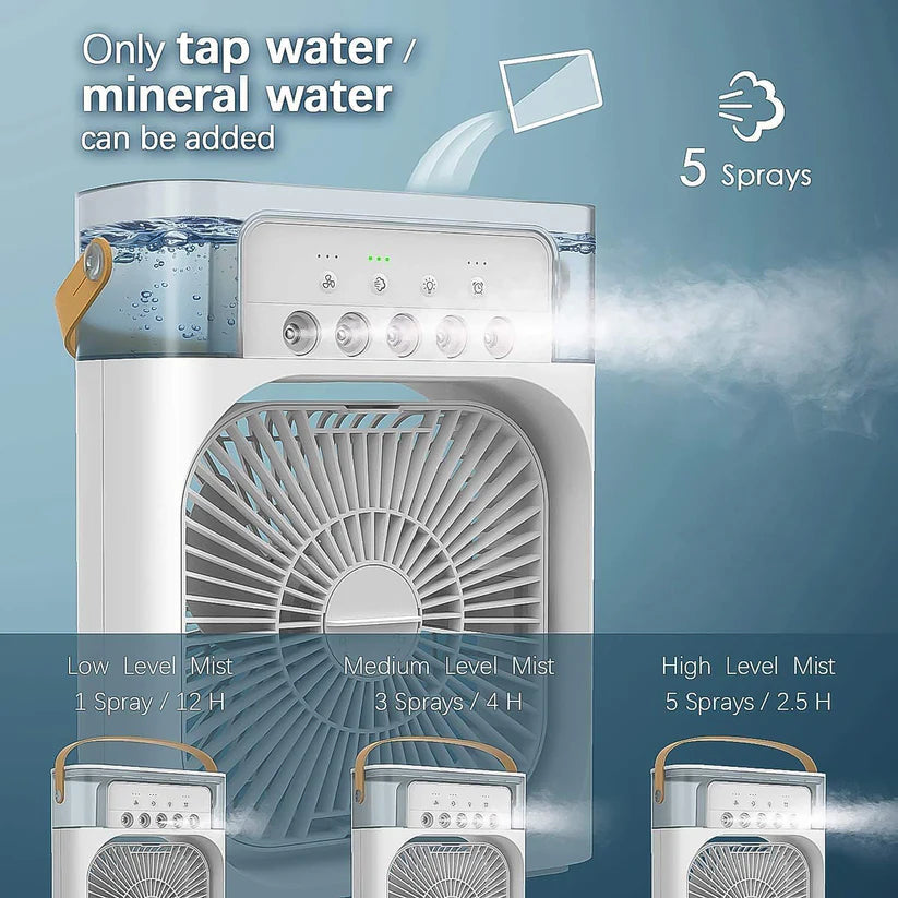 Personal AC Fan - Portable Air Cooler Fan with 7-Color Light