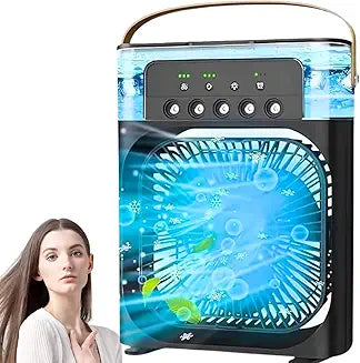 Personal AC Fan - Portable Air Cooler Fan with 7-Color Light